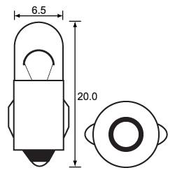 GLOBE 12V 2W 2-SLOT TYPE HL026 PK10