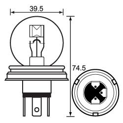 GLOBE 12V 45/40W P45T R2 EACH