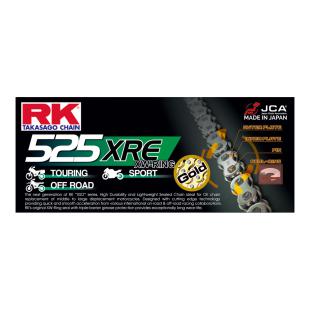 RK CHAIN 525XRE-120L XW-RING GOLD (Up to 1000cc)