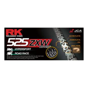 RK CHAIN 525ZXW-120L BLACK XW RING (Up to 1300cc)