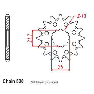 SPROCKET 13T RG250/TZR250/XT500 RACE DRILLED