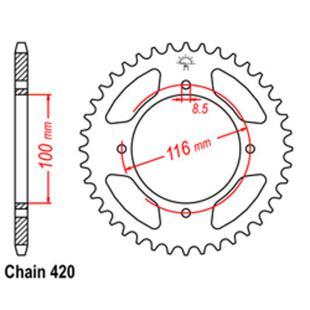 SPROCKET 49T KAW, SUZ