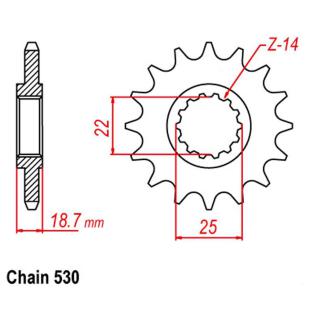 SPROCKET 15T DUCATI 530P W/- RUBBER CUSH