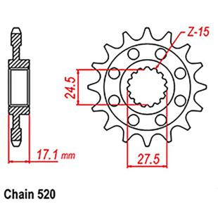 SPROCKET 15T DUCATI W/- RUBBER CUSH