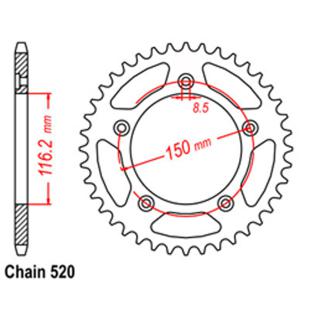 SPROCKET 43T APRILIA