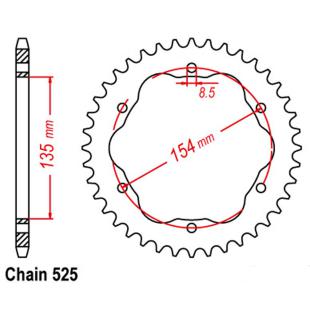 SPROCKET 39T DUCATI 525P (ADAPTOR REQUIRED)