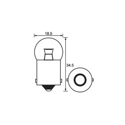 GLOBE 12V 23W SMALL HEAD AMBER PK10