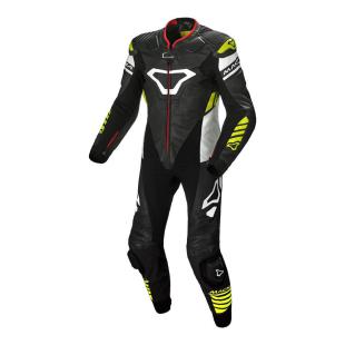 MACNA TRACKTIX 1 PIECE SUIT BLACK/WHT/N-YEL 52