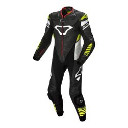 MACNA TRACKTIX 1 PIECE SUIT BLACK/WHT/N-YEL 56" 2XL