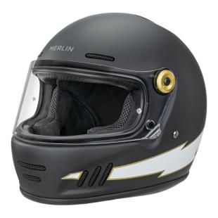 MERLIN HELMET REVIVAL FLASH MATT BLACK (63-64cm) 2XL