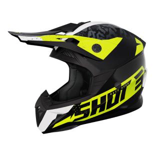 SHOT KIDS HELMET PULSE AIRFIT BLACK/WHITE/NEON YEL 01 / SM