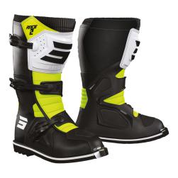 SHOT RACE 2 KID BOOTS BLACK/WHITE/NEON YELLOW 35/K4