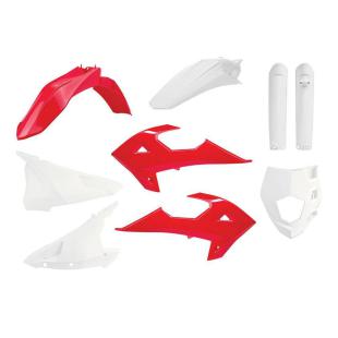 PLASTICS KIT GASGAS EC 18-20 RIEJU 21-23 RED/WHITE (inc H/L Mask)