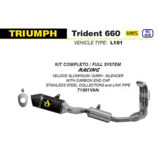 ARROW FULL SYSTEM RACE STAINLESS HEADER SET DK/ALUM VELOCE SILENCER