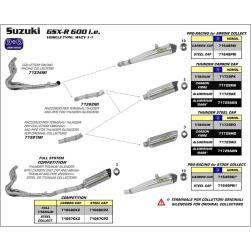 ARROW MID PIPE SUZ GSXR6/750 08-10