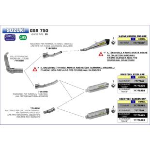 ARROW MID PIPE SUZ GSR750 11-13