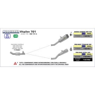 ARROW MID PIPE VITPILEN 701 18-19