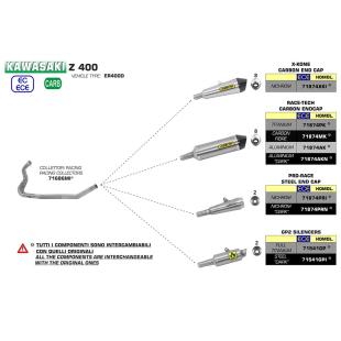 ARROW SLIPON KAW NINJA/Z 400 C/FIBRE