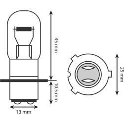 GLOBE 12V 35/35 P15D-3 3 PIN QH EACH