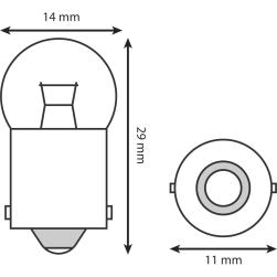 GLOBE LED WHITE SMALL HEAD INDICATOR