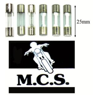 FUSE GLASS 25mm 5 AMP PK-10