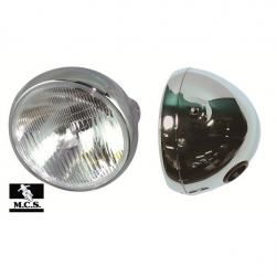 HEADLIGHT CHROME 7"WITH H4 FITTING